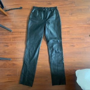 Black leather pants